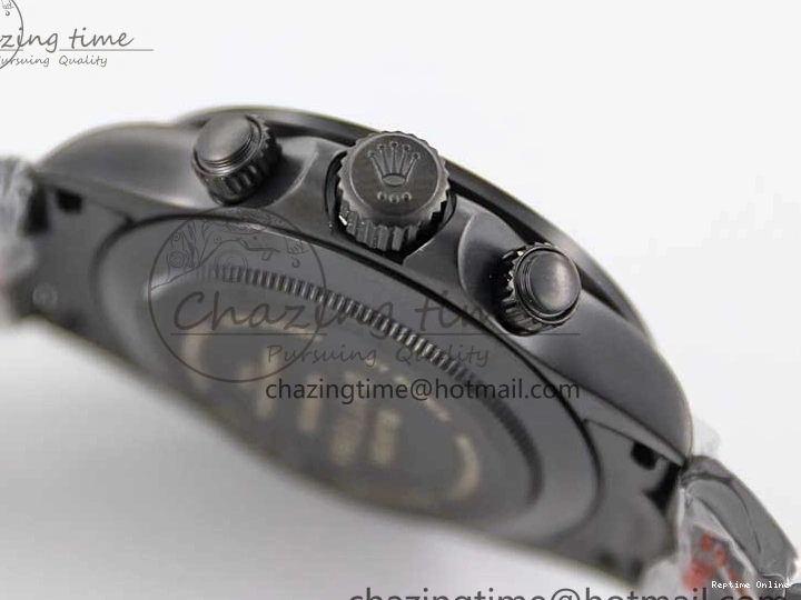 0223 Daytona All Black PVD TWF Best Edition Purple Diamonds Bezel Black Dial on PVD Bracelet SA Lightweight 2446